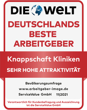 Siegel_Deutschlands Beste Arbeitgeber_Sehr hohe Attraktivitaet_2021_Knappschaft Kliniken